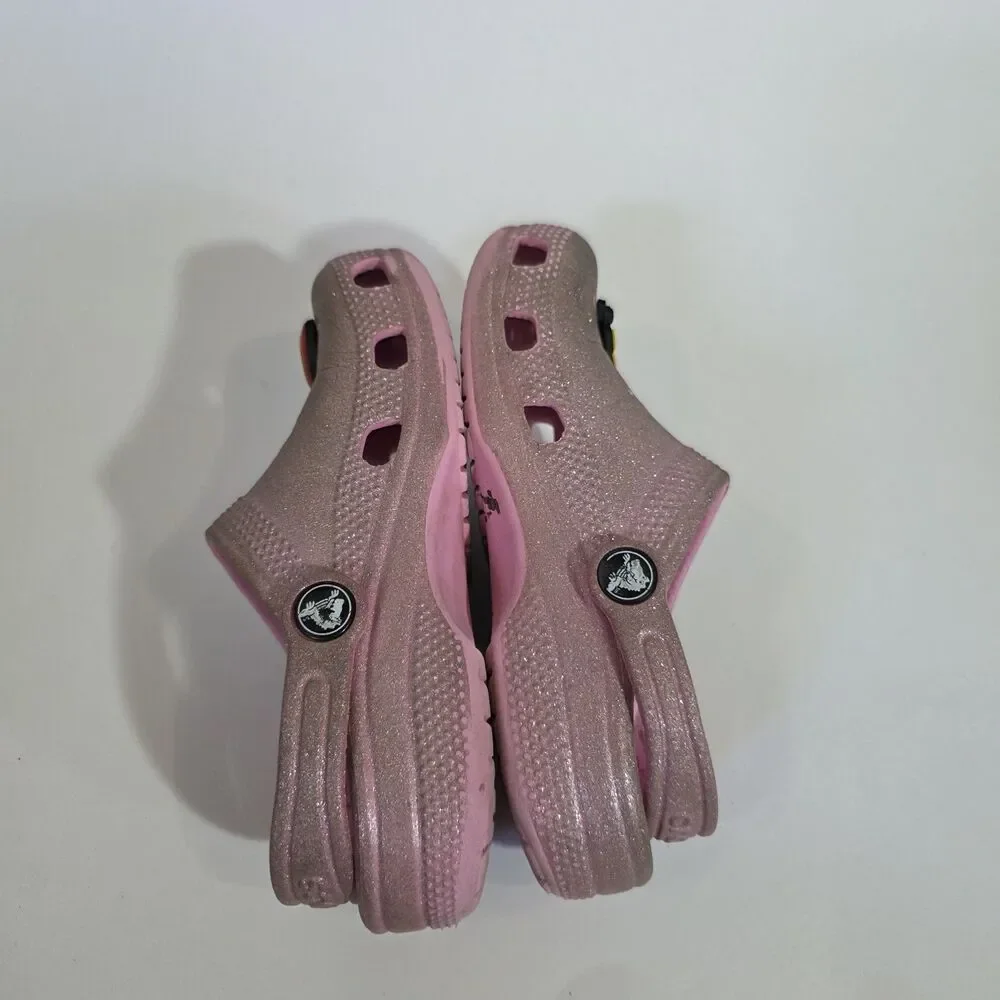 Crocs Pink Girls Clogs Sandals Glitter  Sz C13